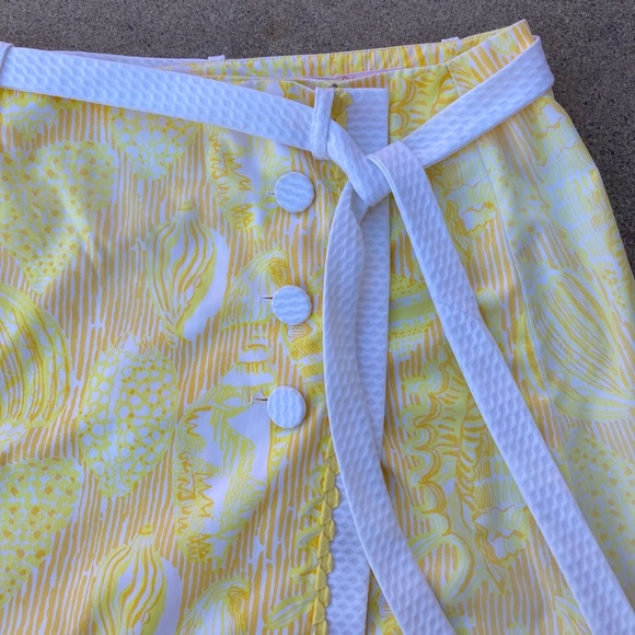 Vintage Lily Pulitzer Yellow Sea Shell Skirt Wrap - Picture 5 of 8